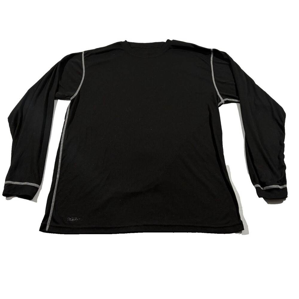 Polarmax Base Layer Shirt Mens Poly Black Long Sleeve Crew Base Layer Sz L USA